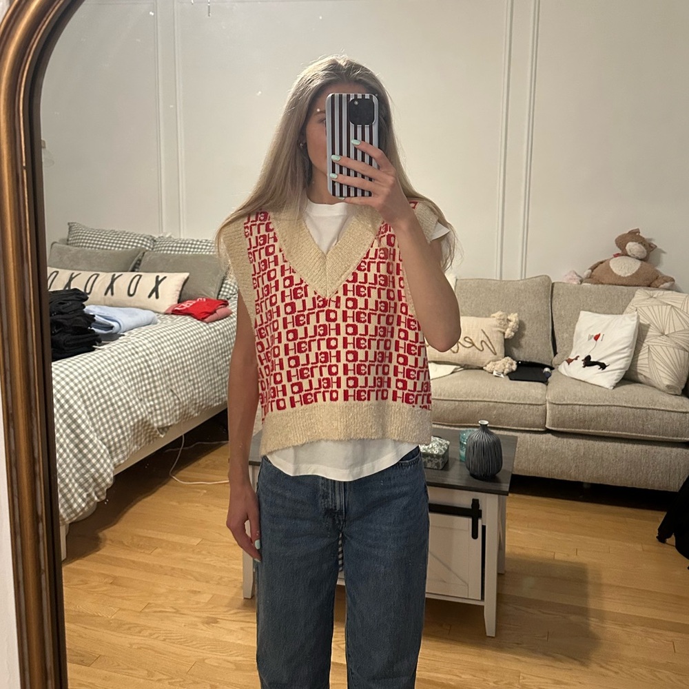 Urban Outfitters Jordie Hello Sweater Vest